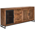 SIDEBOARD  175/80/40 cm 3 Schublade(n)  - Schwarz/Naturfarben, LIFESTYLE, Glas/Holz (175/80/40cm) - Landscape
