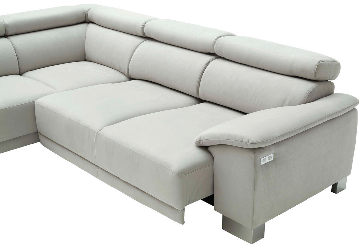 ECKSOFA in Mikrofaser Gelb, Orange  - Chromfarben/Gelb, Design, Holz/Textil (205/270cm) - Pure Home Lifestyle