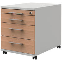 ROLLCONTAINER 43/54,4/60 cm  - Eichefarben/Hellgrau, Design, Holzwerkstoff/Kunststoff (43/54,4/60cm)