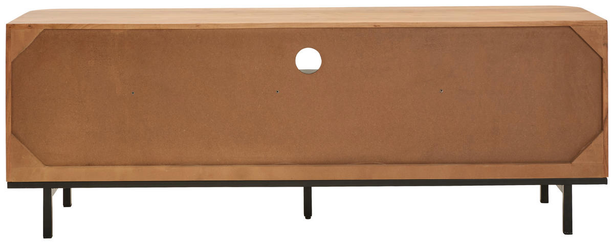 LOWBOARD Nara  in 177/62,5/42 cm  - Schwarz/Naturfarben, KONVENTIONELL, Holz/Metall (177/62,5/42cm) - Livetastic