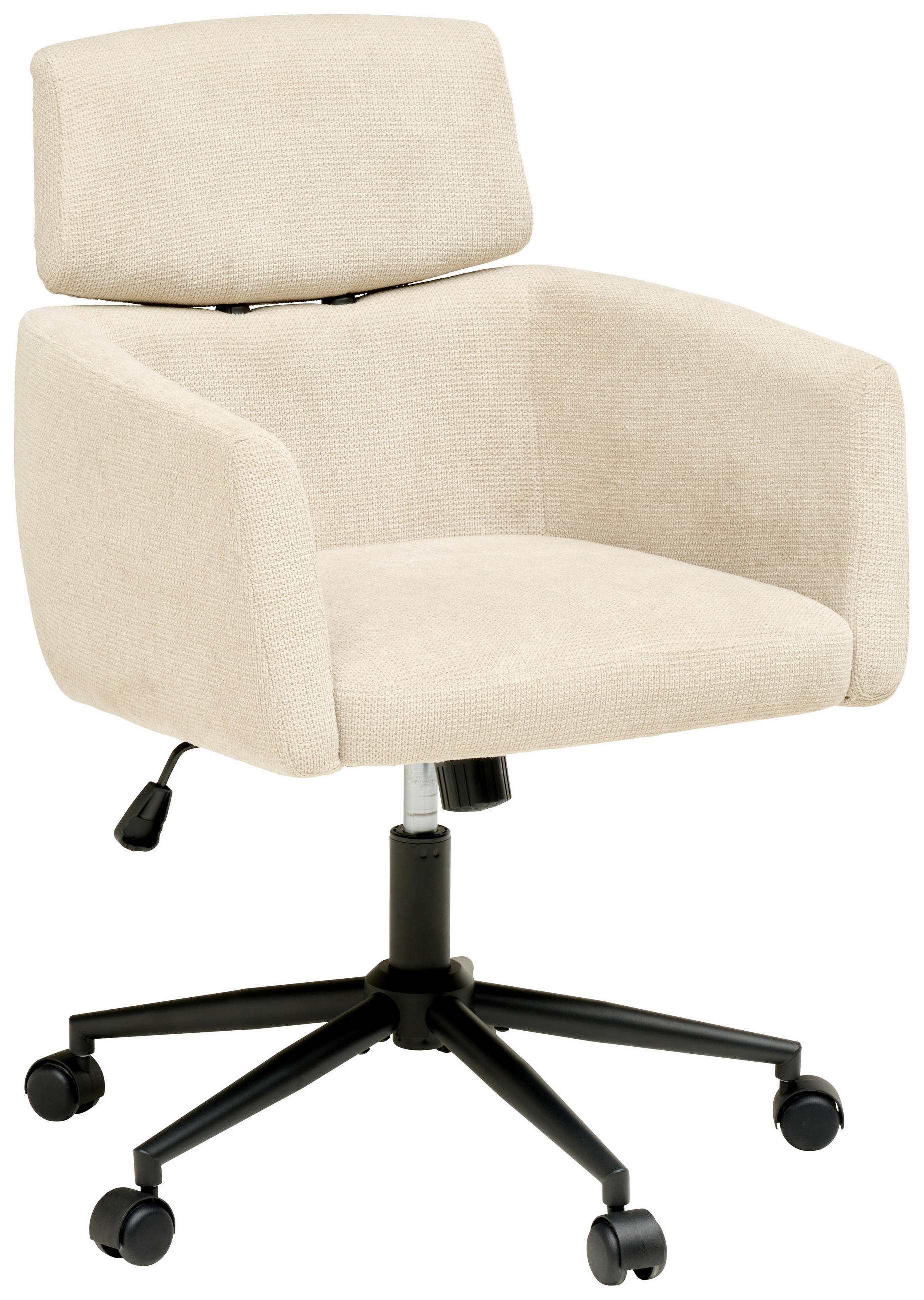 DREHSTUHL Mikrofaser  - Beige/Schwarz, MODERN, Holz/Kunststoff (62/92/100/63cm) - MID.YOU