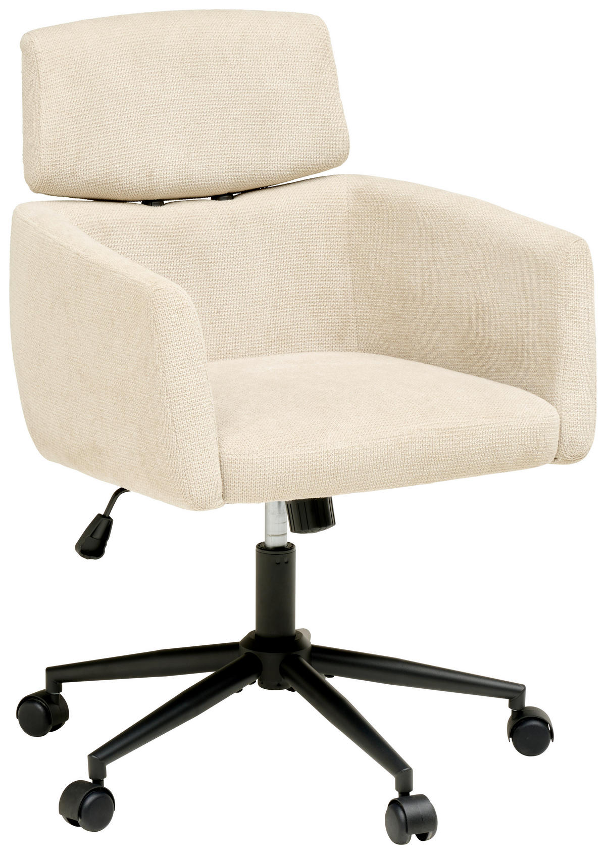 OTOČNÁ ŽIDLE, mikrovlákno,  - černá/béžová, Moderní, kov/dřevo (62/92/100/63cm) - MID.YOU