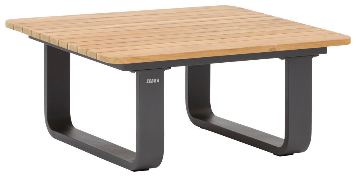 LOUNGETISCH  - Anthrazit/Teakfarben, Modern, Holz/Metall (80/80/36cm) - Zebra 
