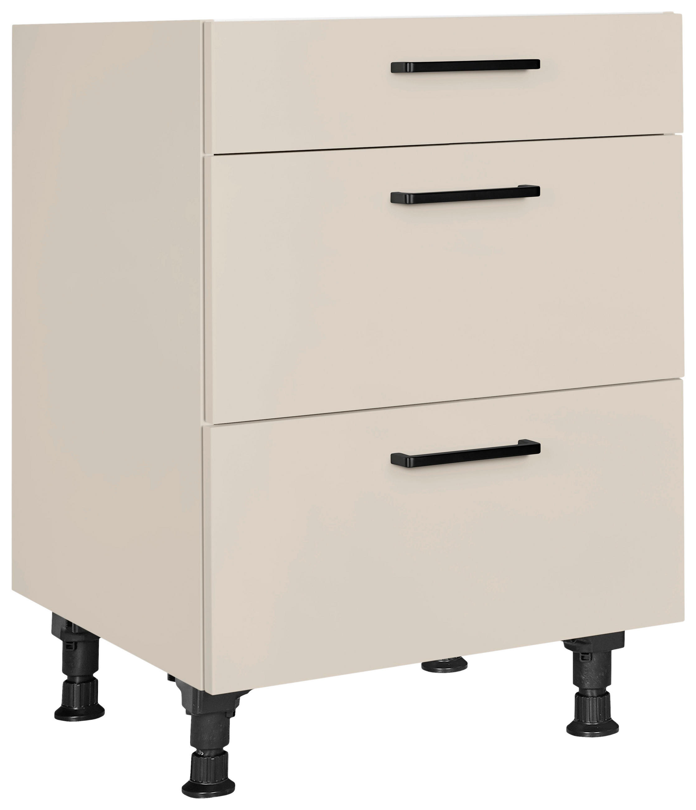 SCHUBKASTENUNTERSCHRANK 60/87/56 cm  in Sandfarben  - Sandfarben/Schwarz, MODERN, Holzwerkstoff/Metall (60/87/56cm) - Nobilia
