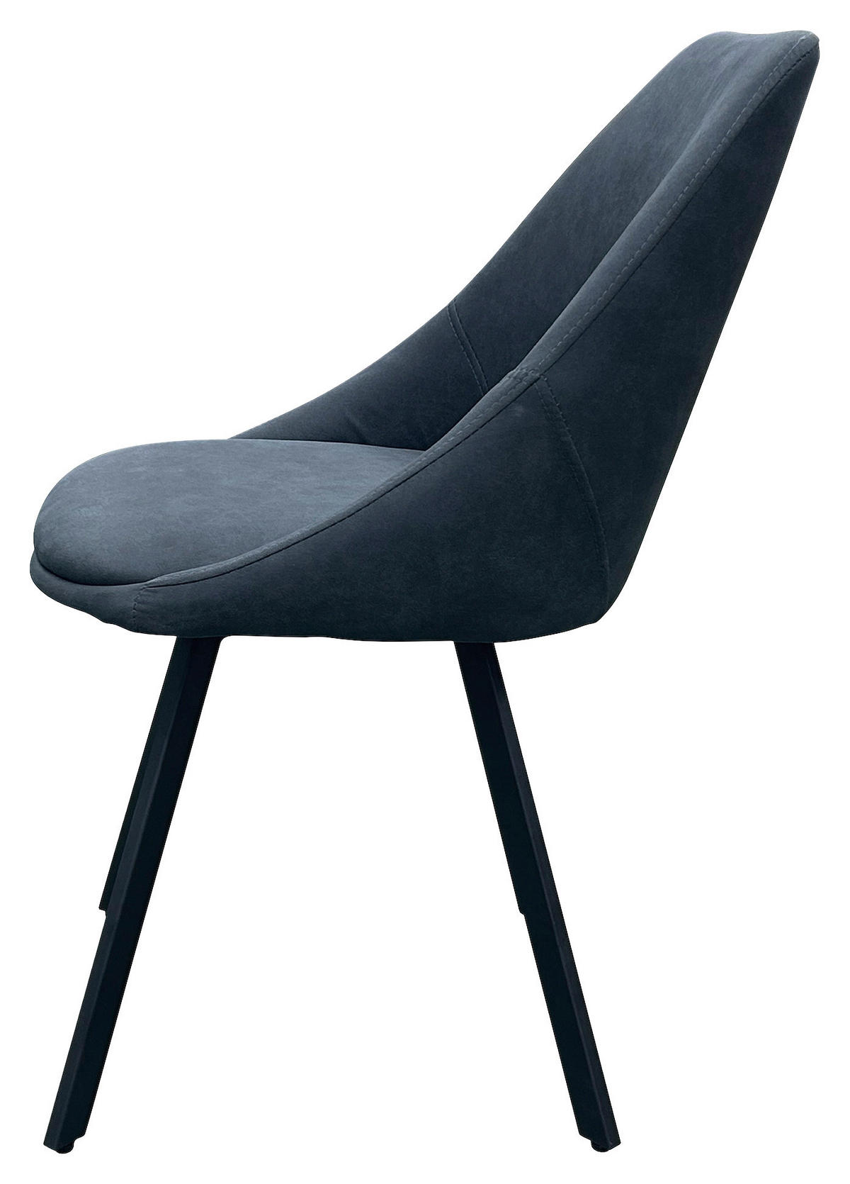 STUHL-SET 2 Stück  in Stahl Mikrofaser Metall, Textil  - Anthrazit/Schwarz, Design, Textil/Metall (55/83/59cm) - MID.YOU