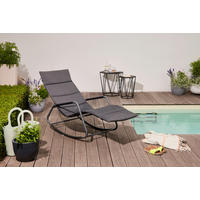 GARTEN-RELAXLIEGE 57/81/143 cm  - Schwarz, KONVENTIONELL, Kunststoff/Textil (57/81/143cm) - Siena Garden