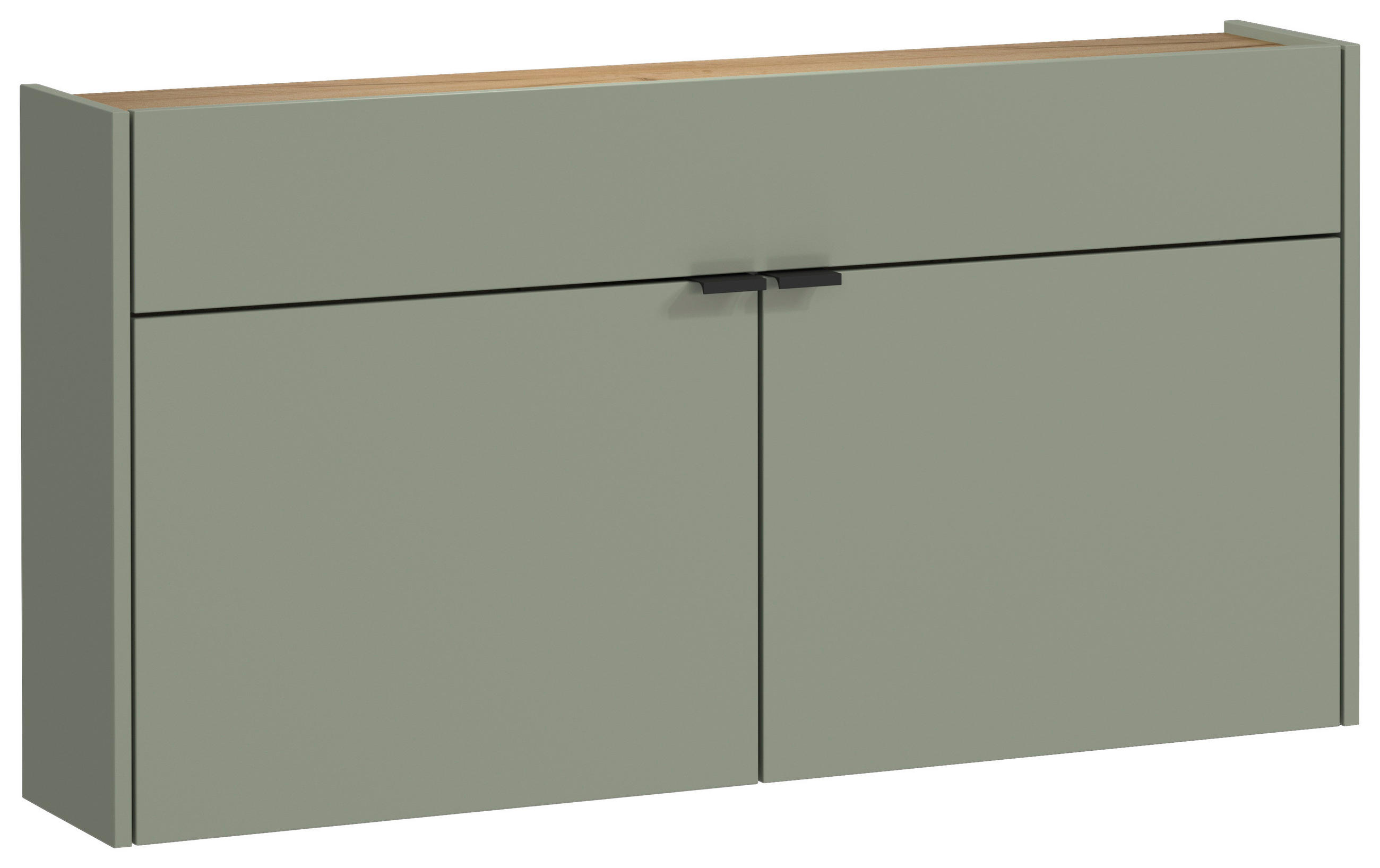 SCHUHSCHRANK Eichefarben, Pastellgrün  - Eichefarben/Pastellgrün, Design, Holzwerkstoff/Metall (110/57/22cm)