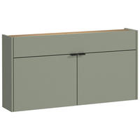 SCHUHSCHRANK Eichefarben, Pastellgrün  - Eichefarben/Pastellgrün, Design, Holzwerkstoff/Metall (110/57/22cm)