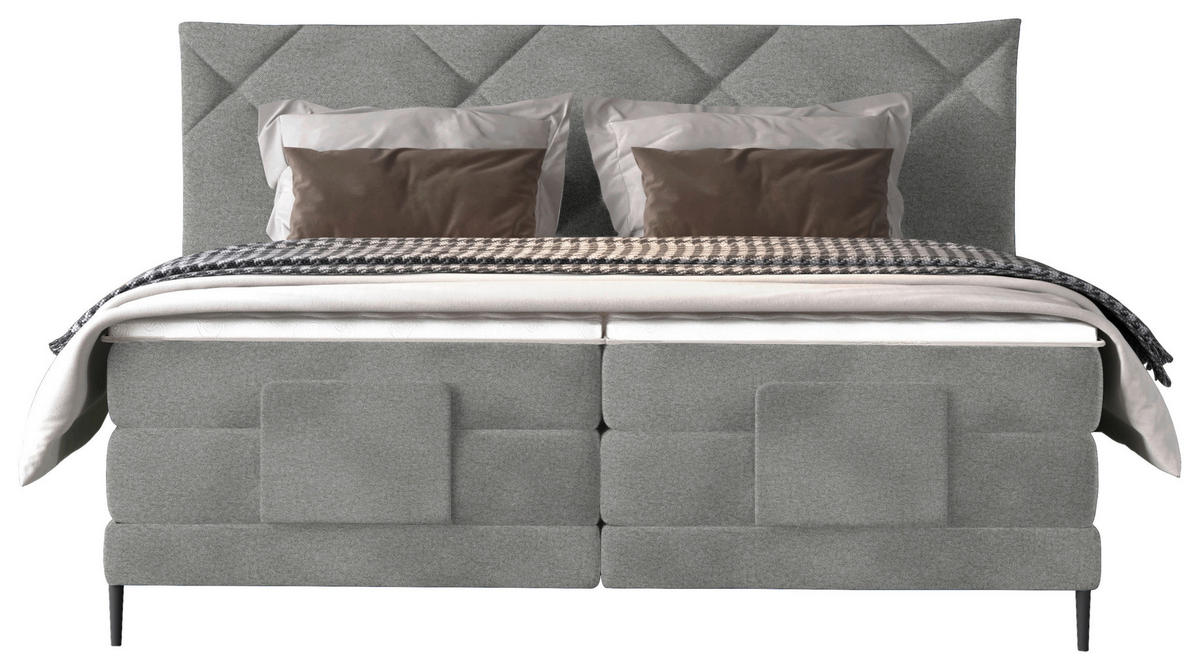 BOXSPRINGBETT 180/200 cm  in Grau  - Schwarz/Grau, KONVENTIONELL, Textil/Metall (180/200cm) - Esposa