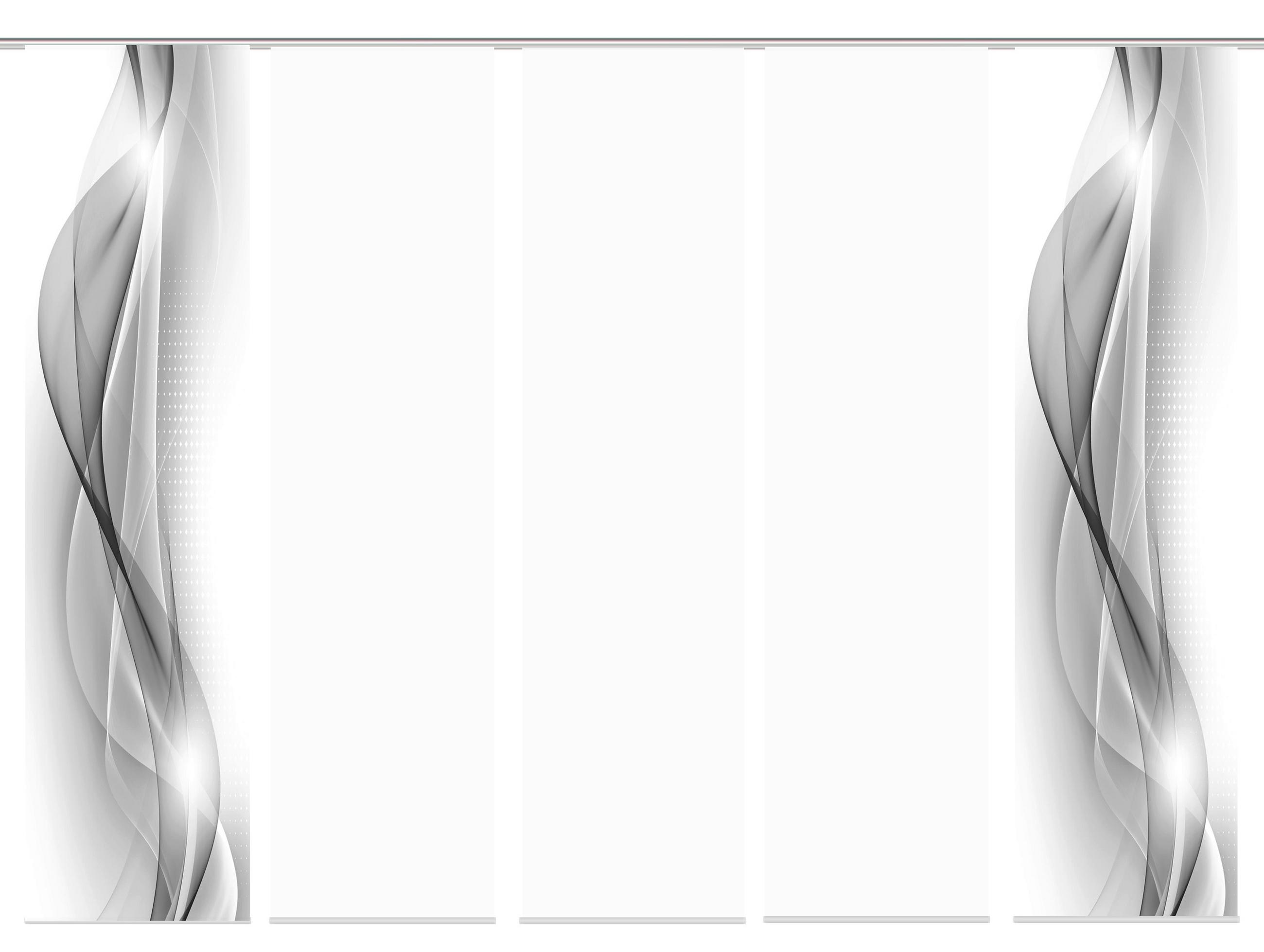 FLÄCHENVORHANG NEBLANA, 5-TLG. in Grau blickdicht  - Grau, Basics, Textil (60/245cm)