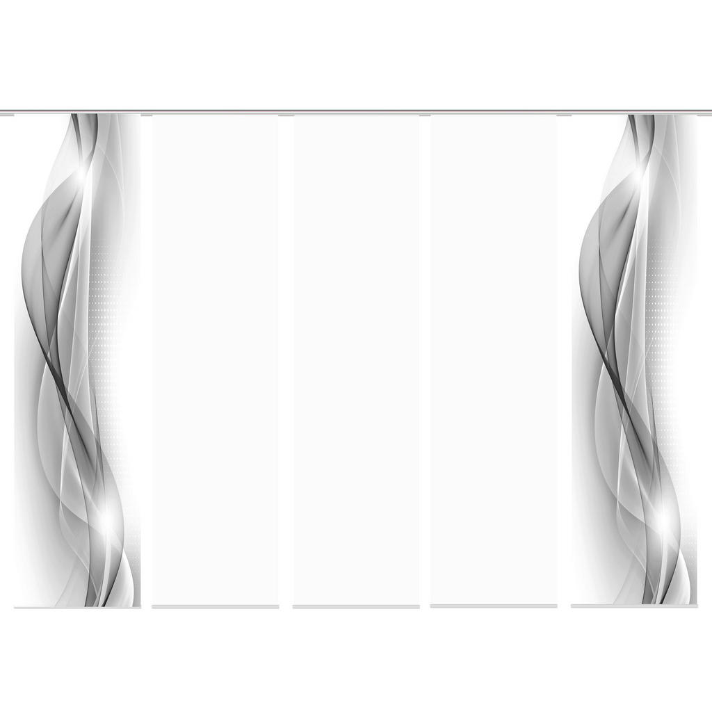 Flächenvorhang 5-tlg. Neblana B: 60 Cm, Grau, Blickdicht