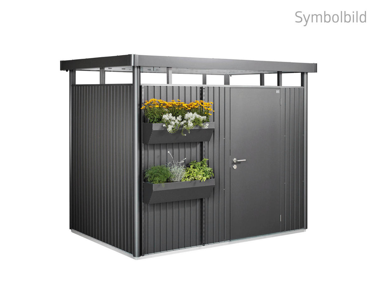GERÄTEHAUS 275/222/195 cm  - Dunkelgrau, Design, Metall (275/222/195cm) - Biohort