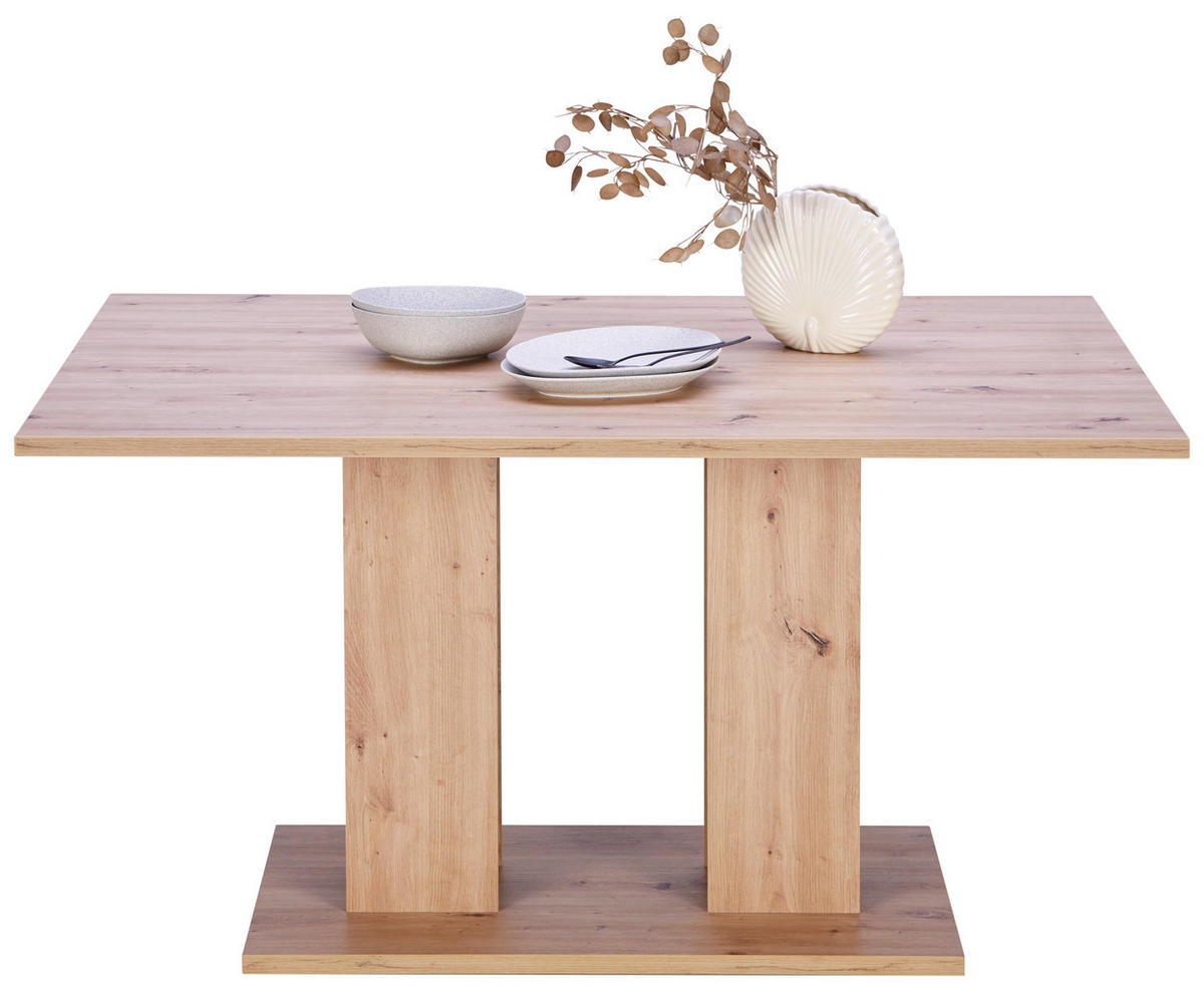 ESSTISCH rechteckig Eiche Artisan  - Schwarz/Eiche Artisan, KONVENTIONELL, Holzwerkstoff (138/74/90cm) - home24