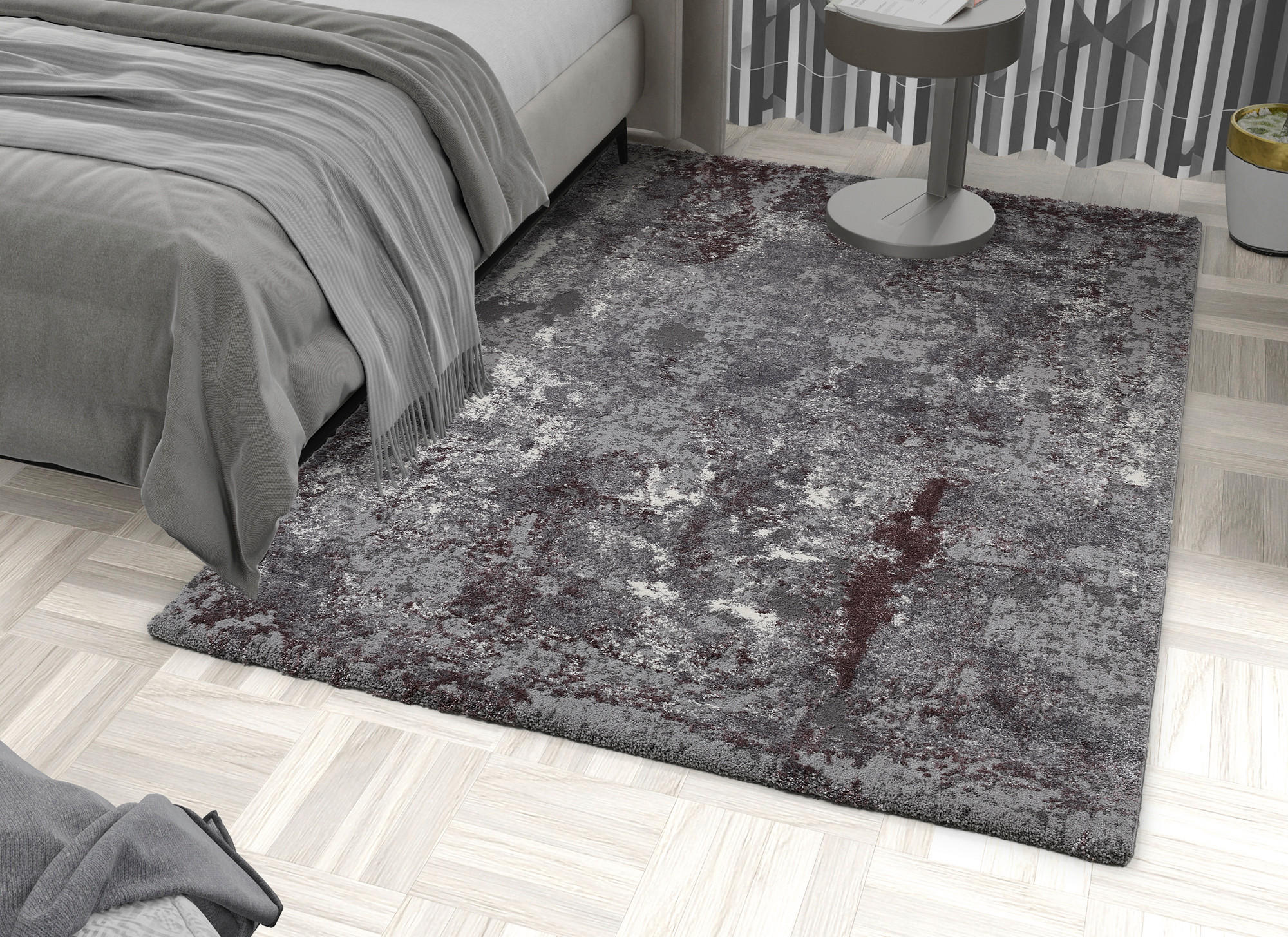 VINTAGE-TEPPICH 200/250 cm Timeline Quantum Aubergine, Beige  - Beige/Aubergine, Design, Textil (200/250cm) - Novel