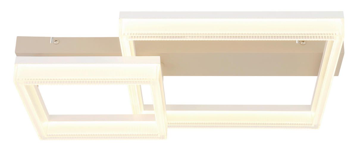 LED-DECKENLEUCHTE 53/33/12,3 cm   - Sandfarben/Transparent, Design, Kunststoff/Metall (53/33/12,3cm) - Globo