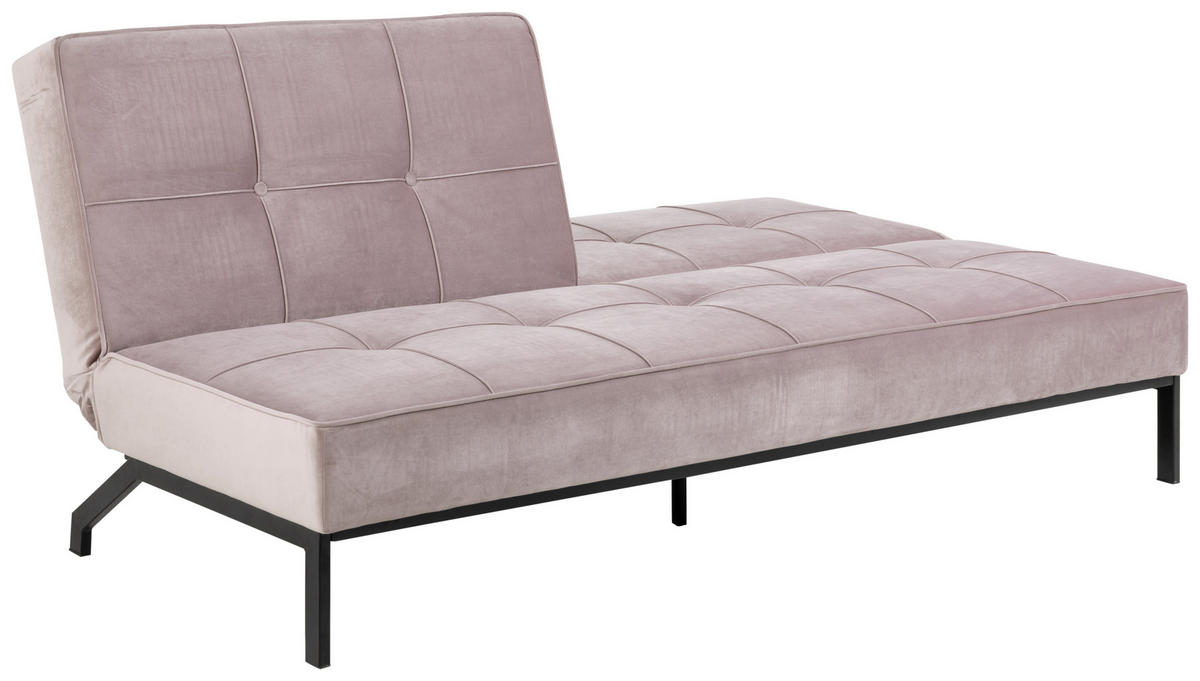 SCHLAFSOFA in Textil Rosa  - Schwarz/Rosa, Trend, Textil/Metall (198/87/95cm) - MID.YOU