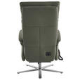 RELAXSESSEL in Leder Grau  - Edelstahlfarben/Grau, Design, Leder/Metall (70/124/85cm) - Cantus