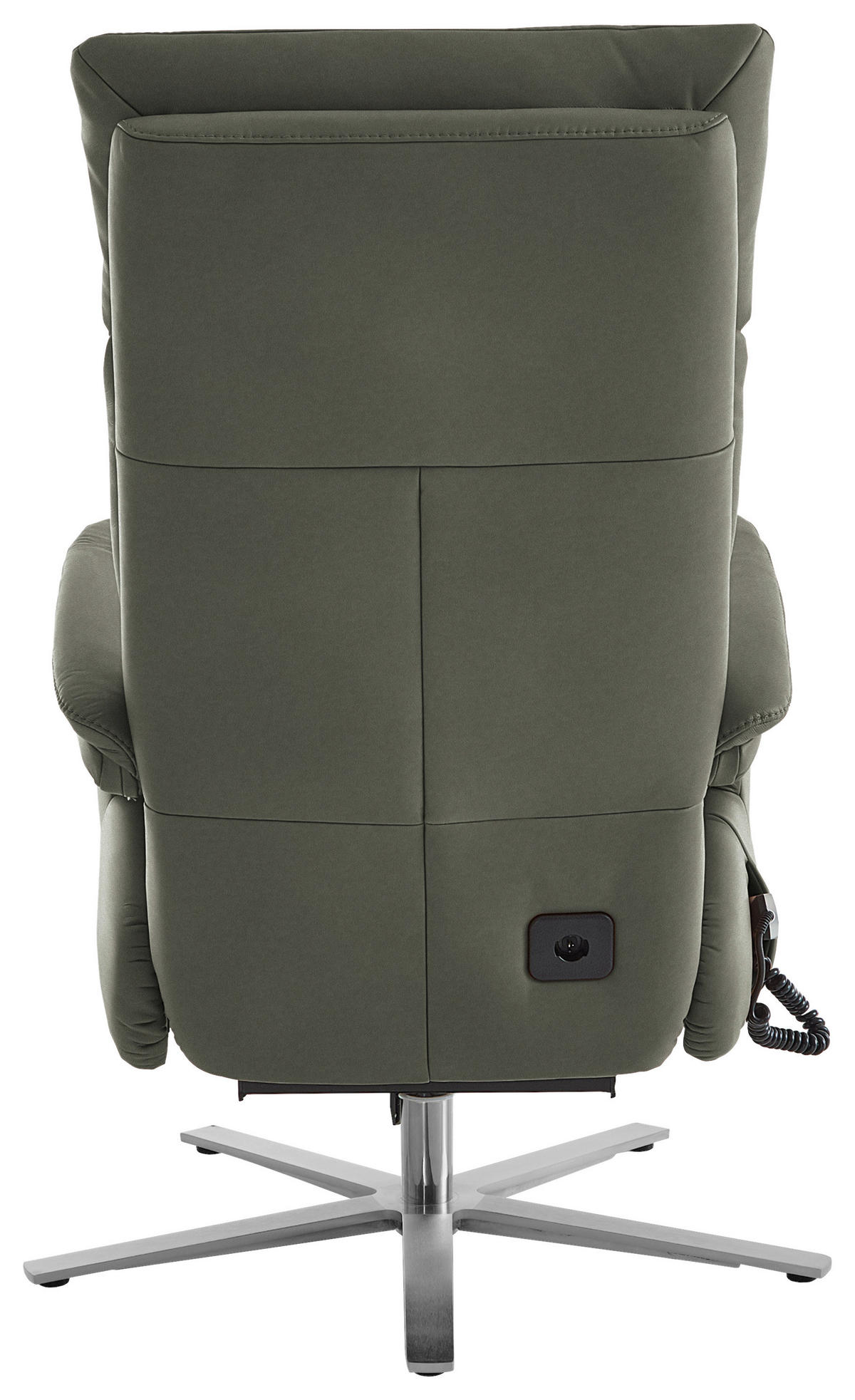 RELAXSESSEL in Leder Grau  - Edelstahlfarben/Grau, Design, Leder/Metall (70/124/85cm) - Cantus