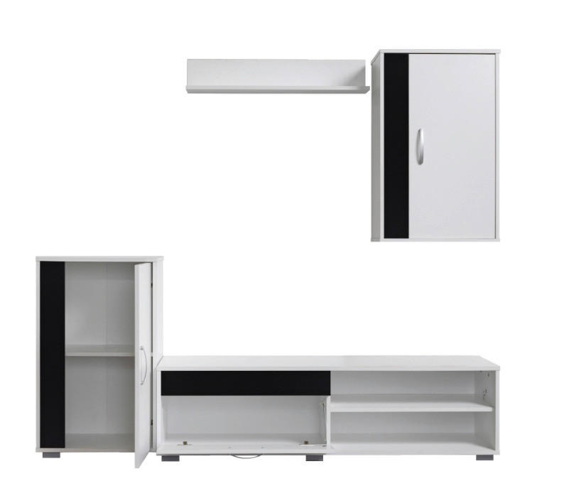 REGAL crna, bijela  drvni materijal  - bijela/crna, Design, drvni materijal/metal (150/35/190cm) - Ti'me