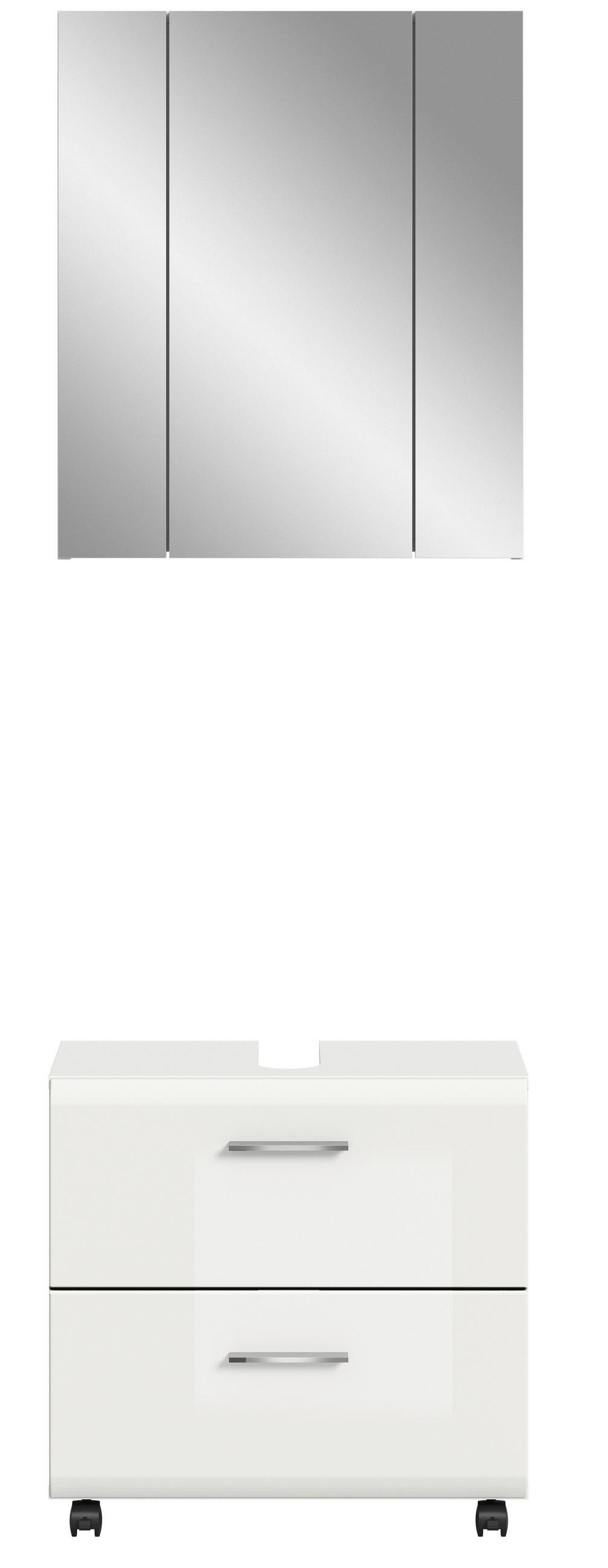 BADRUM 60 cm  - vit/silver, Trend, trämaterial/glas (60cm) - MID.YOU