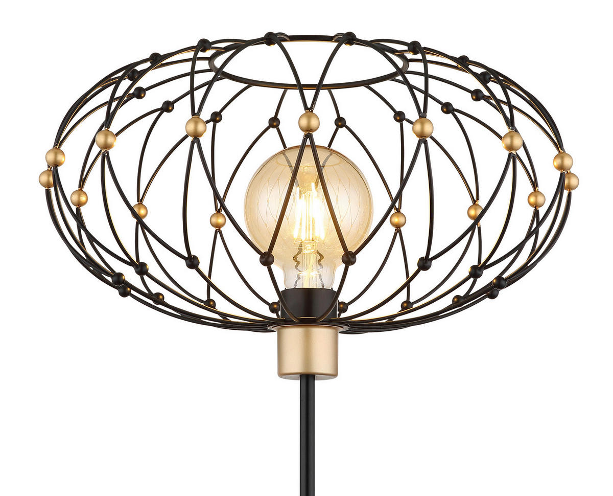 STOJEČA SVETILKA  GREYS      40/162 cm       - zlate barve/črna, Design, kovina/umetna masa (40/162cm) - Globo