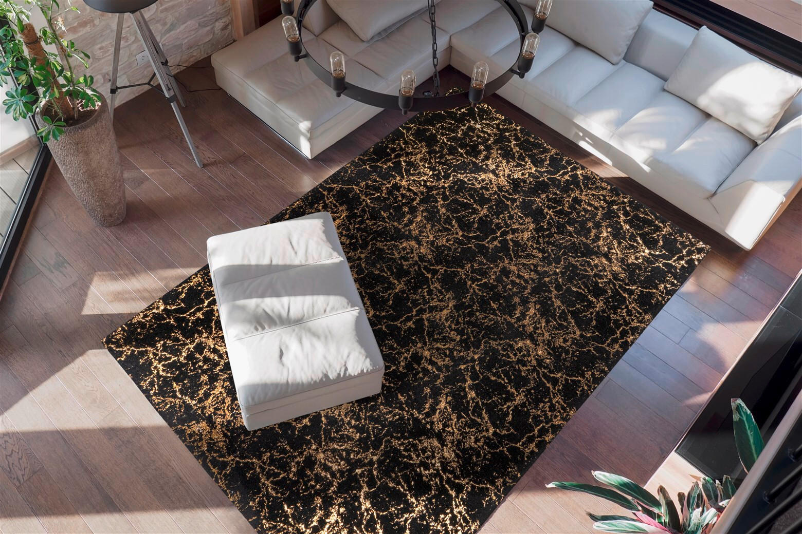 LÄUFER 80/150 cm Bijou 225 Schwarz / Gold  - Goldfarben/Schwarz, KONVENTIONELL, Textil (80/150cm)