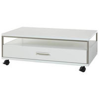 COUCHTISCH in Metall, Holzwerkstoff 115/70/40 cm  - Weiss/Silberfarben, Design, Holzwerkstoff/Kunststoff (115/70/40cm) - Livetastic