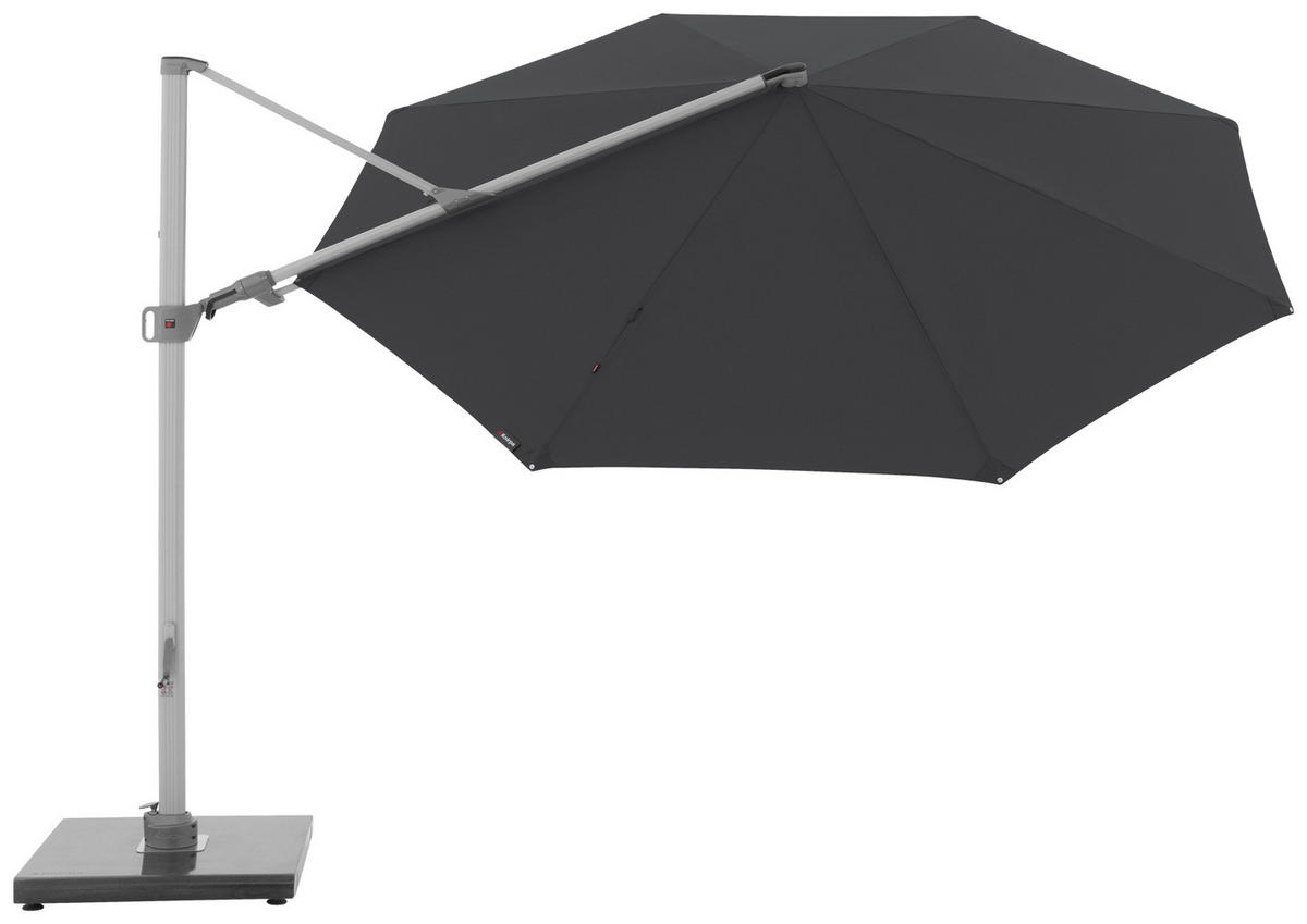 AMPELSCHIRM 340 cm Dunkelgrau  - Dunkelgrau/Silberfarben, Basics, Textil/Metall (340/340cm) - KNIRPS