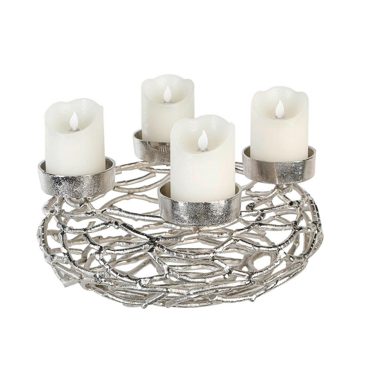 ADVENTSKRANZ  - Silberfarben, Basics, Metall (37/15cm)