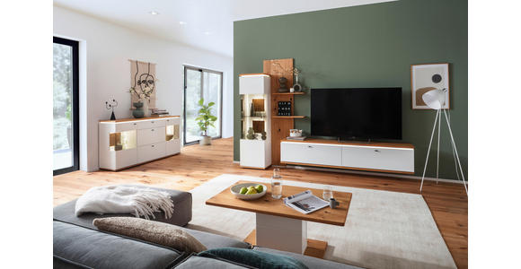 COUCHTISCH Asteiche furniert 110/65/45 cm rechteckig Weiß, Eichefarben - Eichefarben/Weiß, Natur, Holz/Holzwerkstoff (110/65/45cm) - Novel