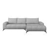 ECKSOFA Flachgewebe Grau  - Schwarz/Grau, Trend, Textil/Metall (290/175cm) - MID.YOU