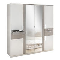 ORMAR ZA ODEĆU siva, bela  180/198/58 cm  - boja aluminijuma/siva, Dizajnerski, pločasti materijal/plastika (180/198/58cm) - Ti'me