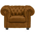 CHESTERFIELD-SESSEL - Wengefarben/Currygelb, LIFESTYLE, Holz/Textil (115/76,5/96cm) - Landscape