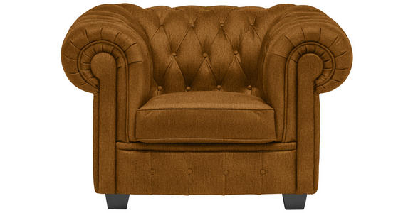 CHESTERFIELD-SESSEL - Wengefarben/Currygelb, LIFESTYLE, Holz/Textil (115/76,5/96cm) - Landscape