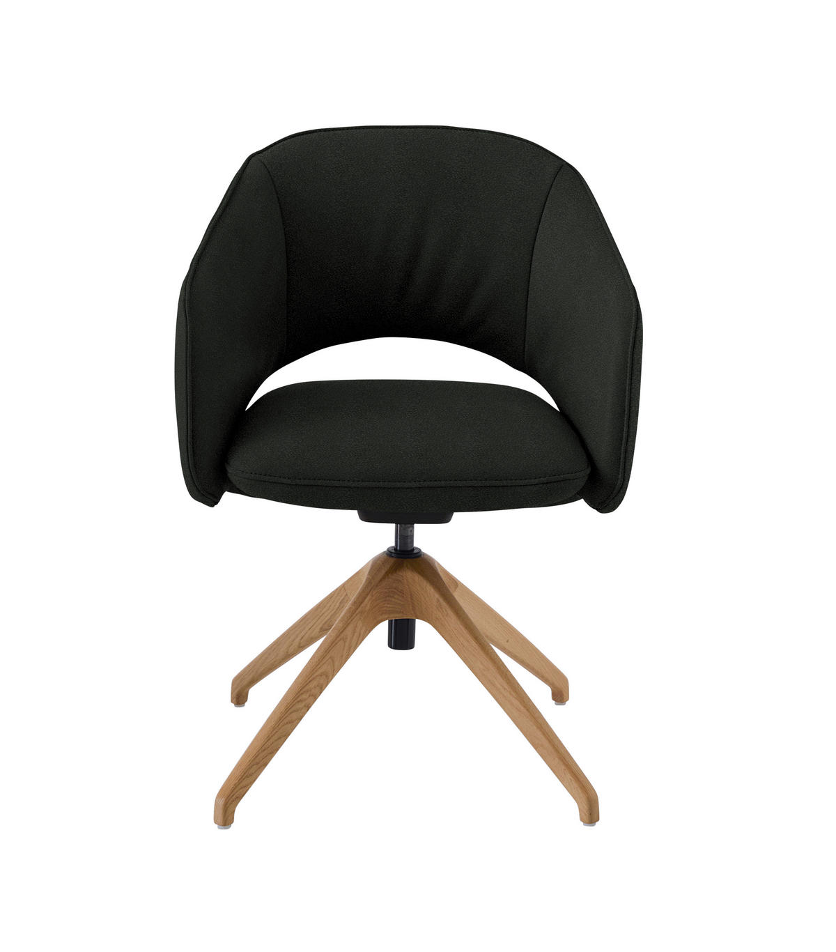 ARMLEHNSTUHL  in Echtleder naturbelassen  - Wildeiche/Dunkelgrün, Design, Leder/Holz (63/74-90/57-73cm) - Koinor