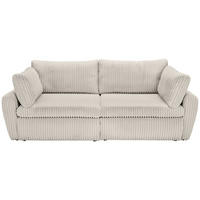 SCHLAFSOFA in Cord, Plüsch Hellgrau  - Hellgrau/Schwarz, Modern, Kunststoff/Textil (240/90/120cm) - Carryhome