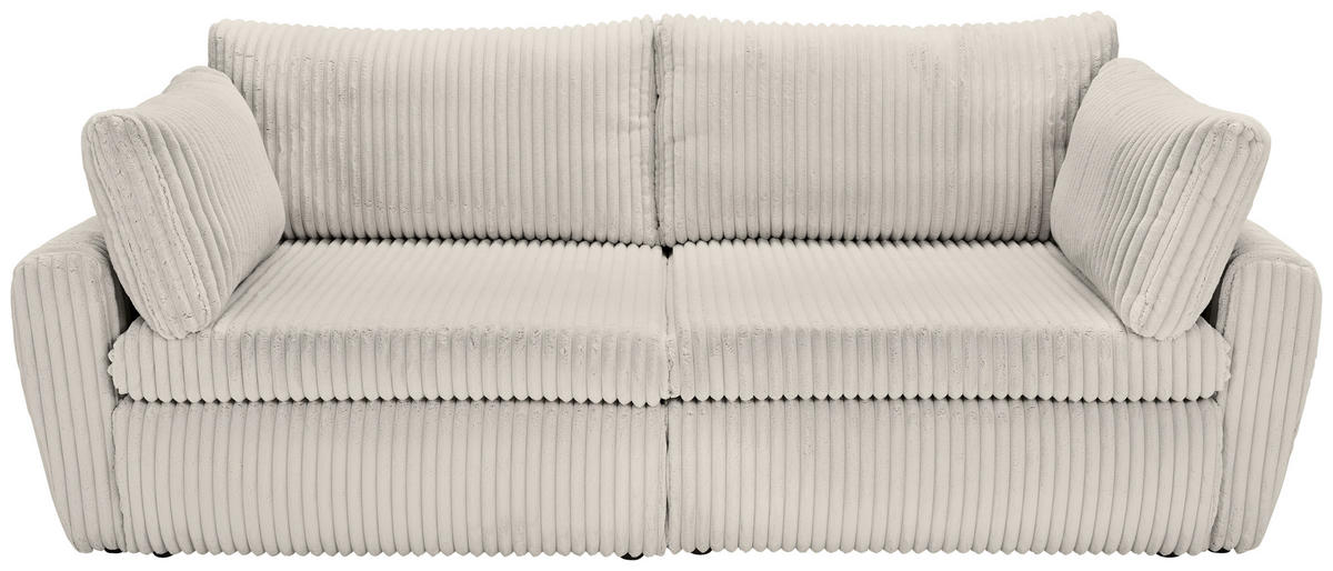 SCHLAFSOFA in Cord, Plüsch Hellgrau  - Hellgrau/Schwarz, Modern, Kunststoff/Textil (240/90/120cm) - Carryhome