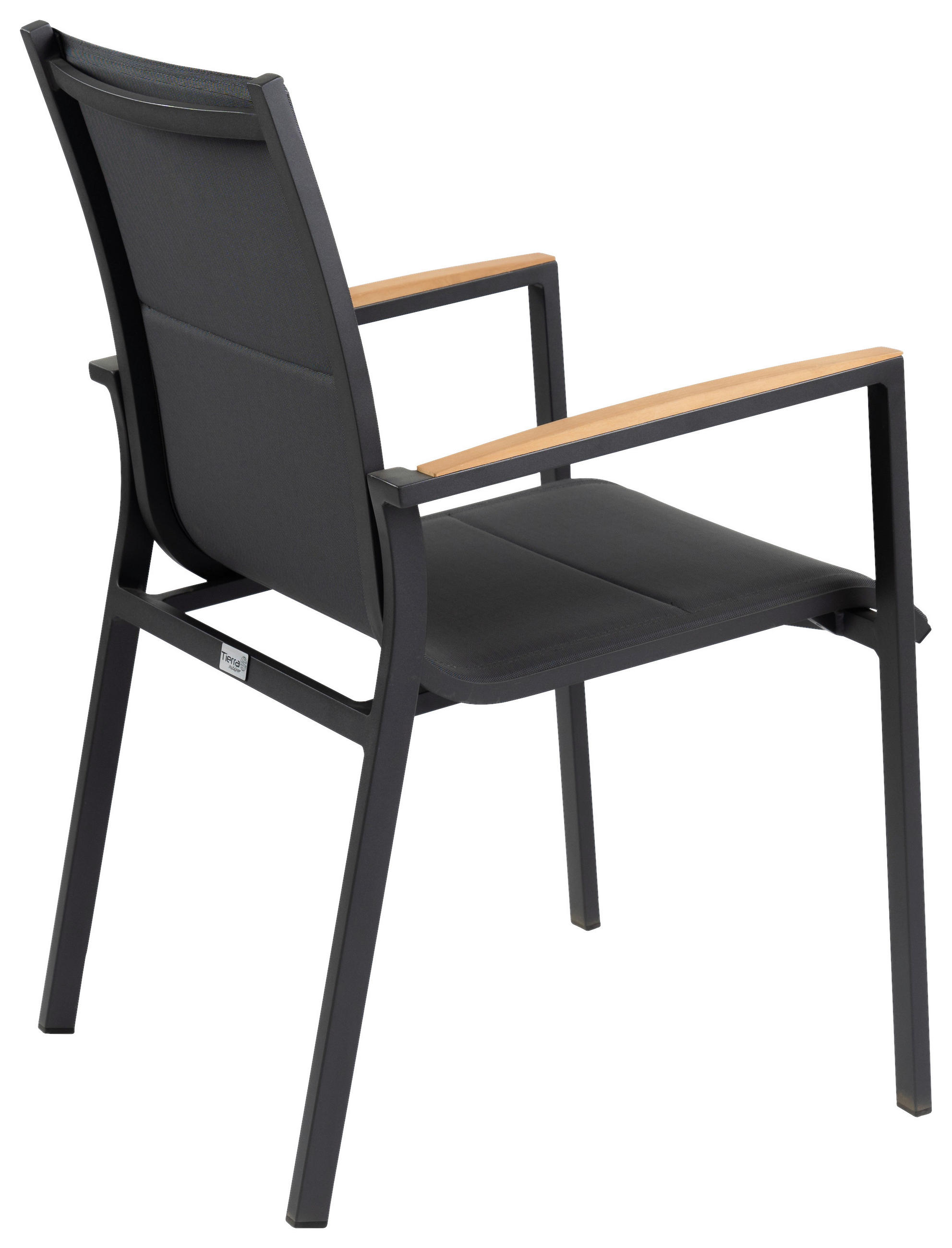 STAPELSTUHL in Metall, Holz, Textil Anthrazit  - Anthrazit/Teakfarben, Basics, Holz/Kunststoff (57/100/70cm) - Tierra Outdoor