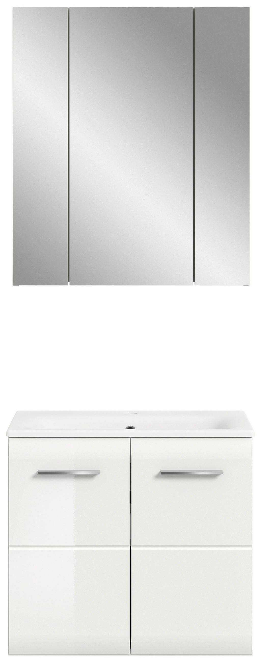 BADEZIMMER 2-teilig 60 cm  - Weiss Hochglanz/Weiss, Modern, Keramik/Holzwerkstoff (60cm) - MID.YOU