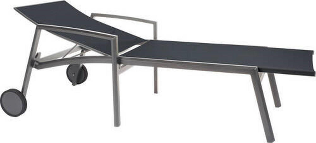 GARTENLIEGE 83/65/205 cm  - Silberfarben/Graphitfarben, Basics, Textil/Metall (83/65/205cm) - Stern