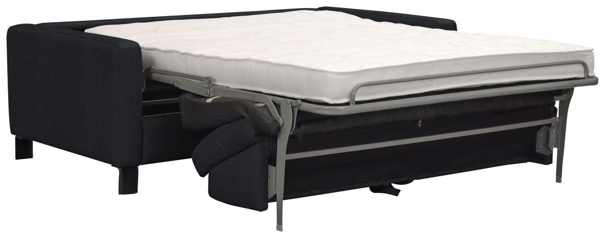 SCHLAFSOFA in Textil, Leder Schwarz  - Schwarz, Konventionell, Leder/Textil (190/87/100cm) - Celina Home