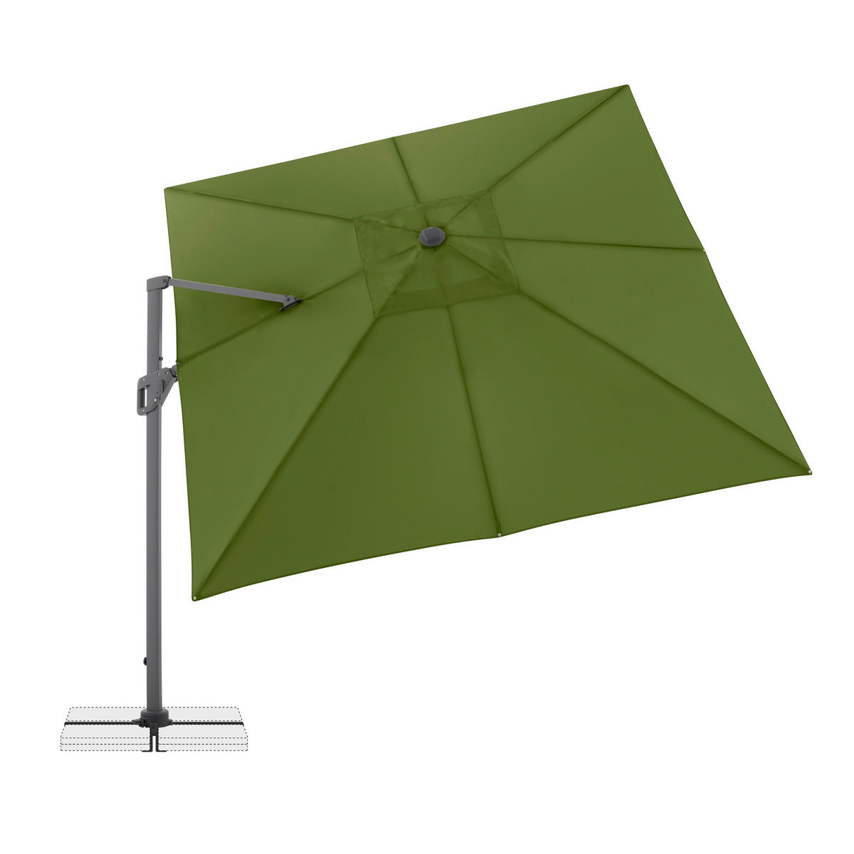 AMPELSCHIRM 300x300 cm  - Anthrazit/Grün, Design, Textil/Metall (300/300cm) - Amatio