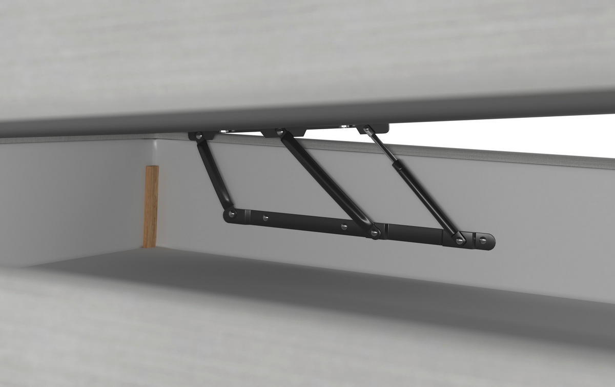 BOXSPRING-ÁGY 120/200 cm  világosszürke  - világosszürke/fekete, Modern, faalapú anyag/textil (120/200cm) - Carryhome