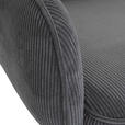ARMLEHNSTUHL  Stoffauswahl, Sitzfläche 360° drehbar, automatische Rückholfunktion Cord  - Anthrazit/Schwarz, Design, Textil/Metall (60/95/62cm) - Novel