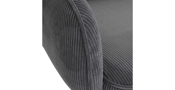 ARMLEHNSTUHL  Stoffauswahl, Sitzfläche 360° drehbar, automatische Rückholfunktion Cord  - Anthrazit/Schwarz, Design, Textil/Metall (60/95/62cm) - Novel