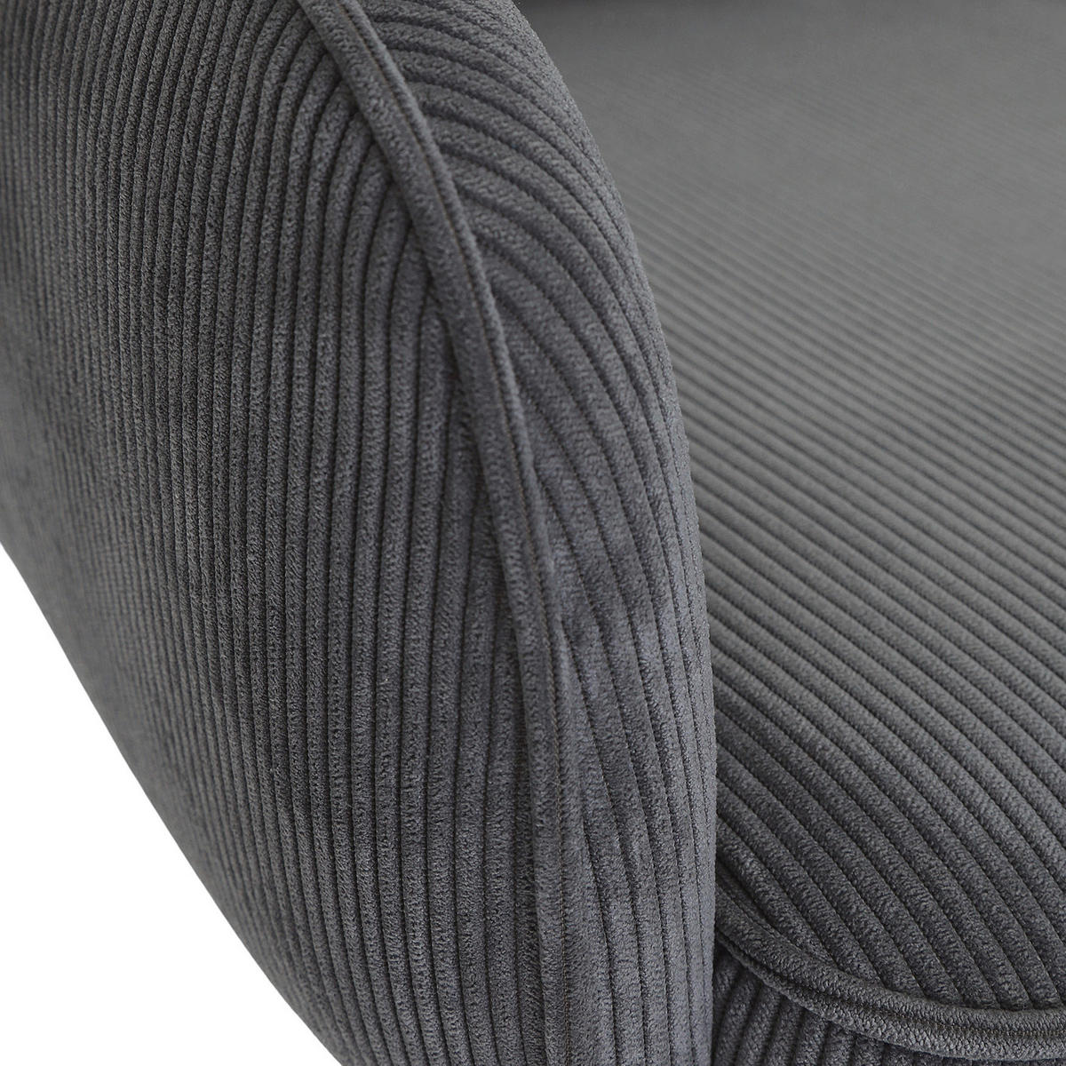 ARMLEHNSTUHL  Stoffauswahl, Sitzfläche 360° drehbar, automatische Rückholfunktion Cord  - Anthrazit/Schwarz, Design, Textil/Metall (60/95/62cm) - Novel