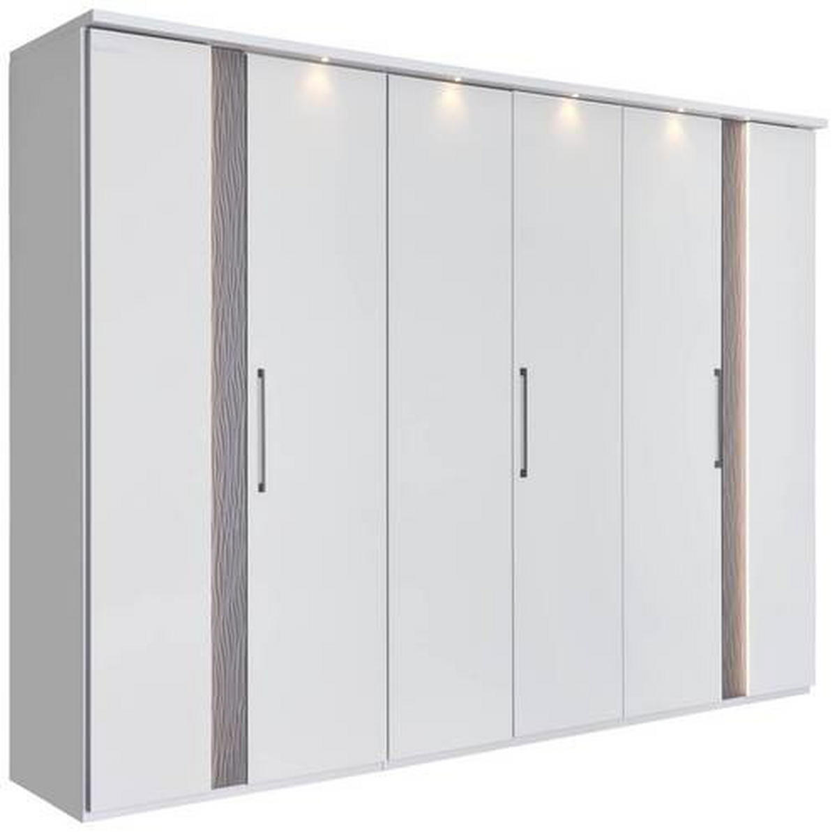 DREHTÜRENSCHRANK in Grau  - Chromfarben/Grau, Design, Glas/Holzwerkstoff (300/216/59cm) - Dieter Knoll