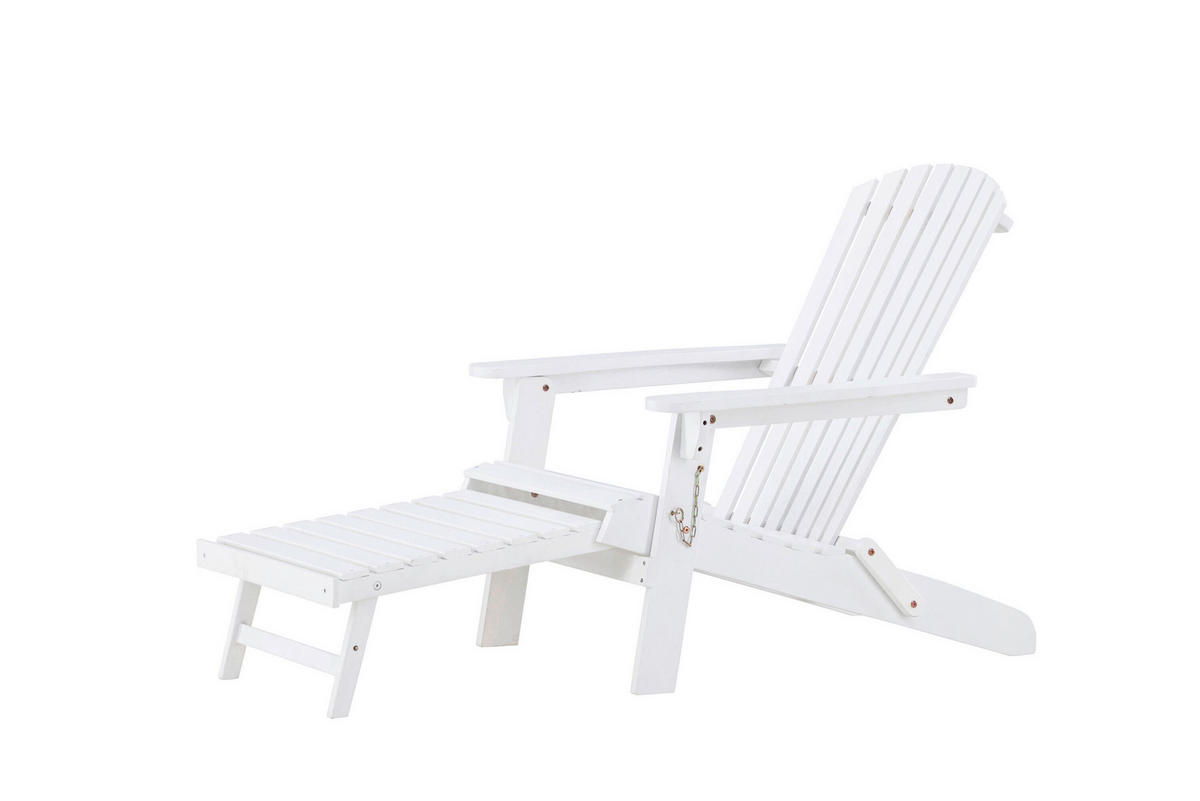 SONNENLIEGE 74/88/95 cm  - Weiß, MODERN, Holz (74/88/95cm) - Gardenson