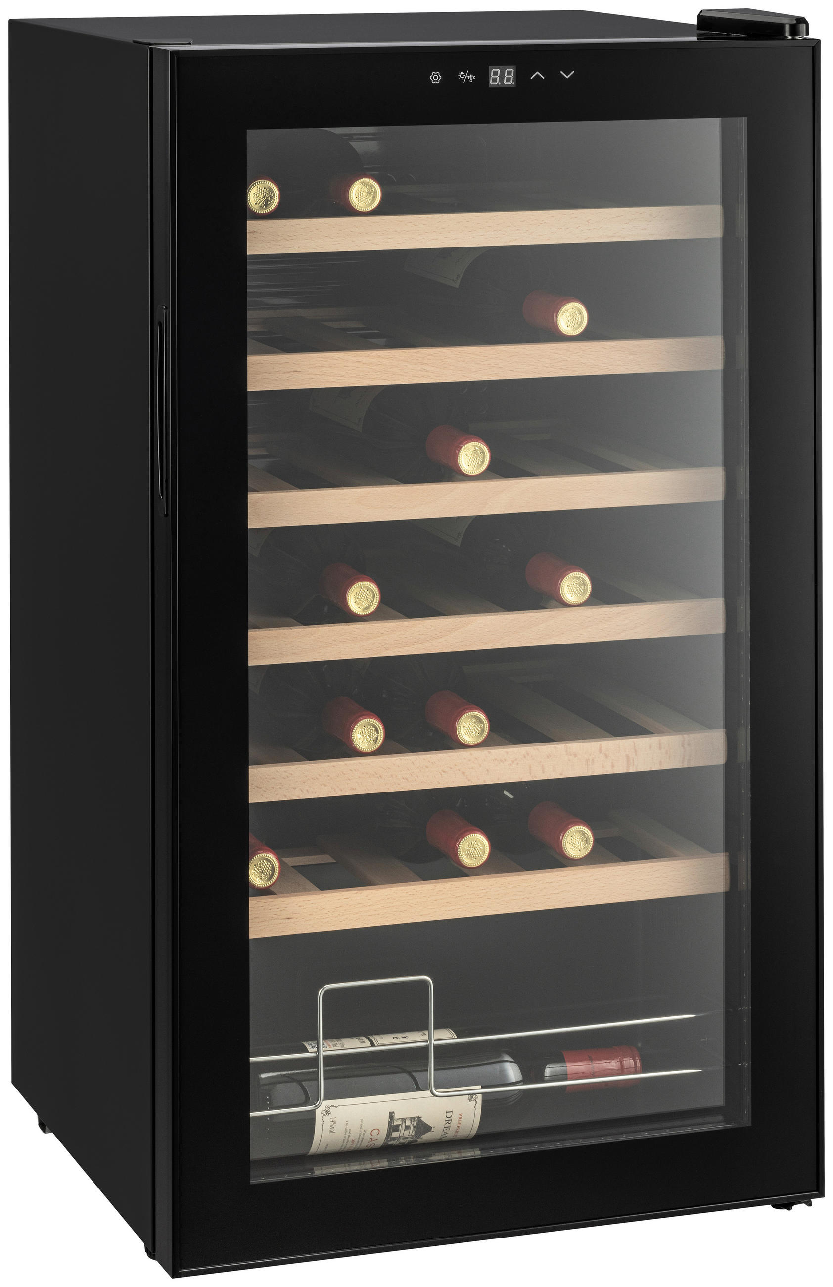 WEINKÜHLSCHRANK  - Schwarz, Basics, Glas/Holz (47,7/44/84.2cm) - Atrigo