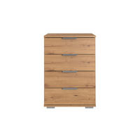 NOĆNI ORMARIĆ boje hrasta   - boje hrasta/boje aluminija, Moderno, drvni materijal/metal (52/74/38cm) - Carryhome